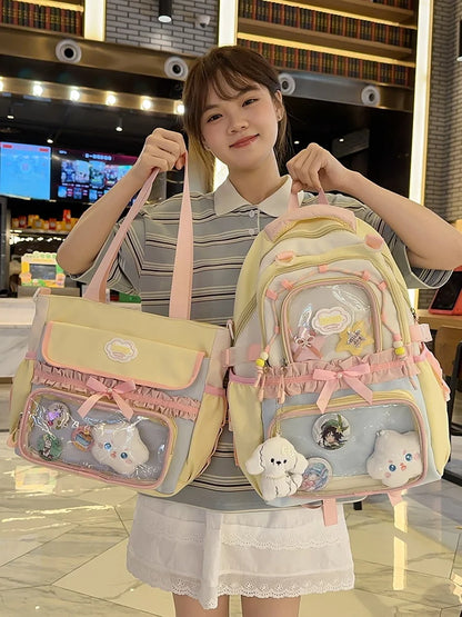 Large Capacity Girls School Backpack Set