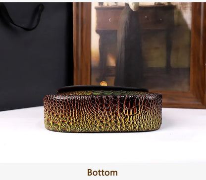 Crocodile Pattern Top Handle Handbag