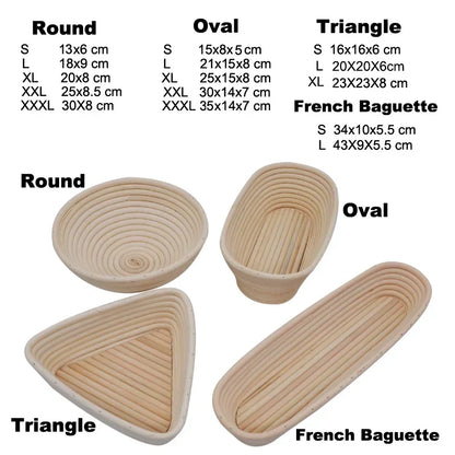 Oval Rattan Banneton Proofing Basket for Sourdough Bread with Washable Linen Liner