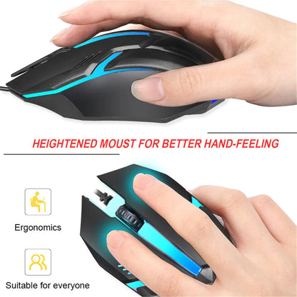 5000 DPI Wired USB Gaming Mouse with LED Lighting