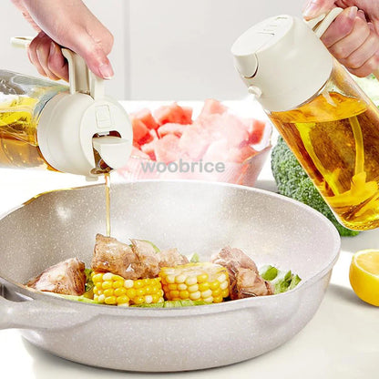2-in-1 Oil Sprayer & Dispenser Bottle for Cooking
