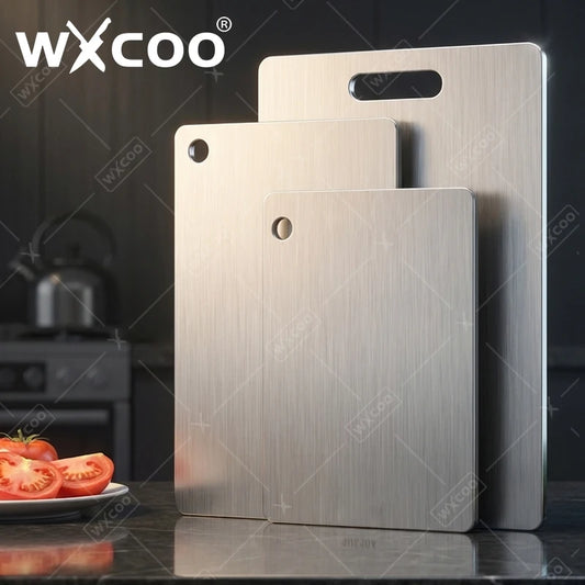 Double-Sided Stainless Steel Chopping Board for Kitchen & Dough Preparation