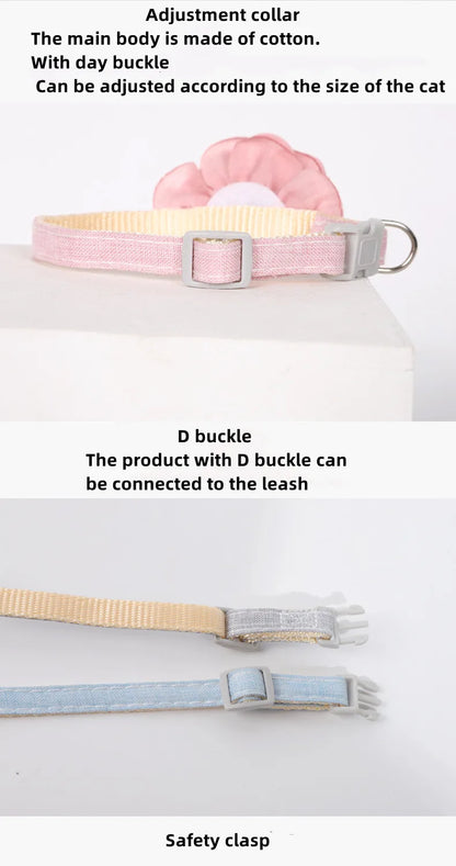 Cute Camellia Flower Cat Collar