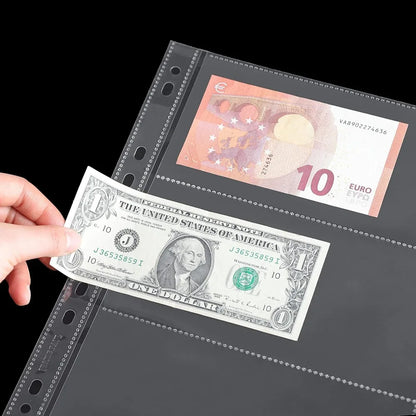 3-Slot Banknote Collection Album Pages