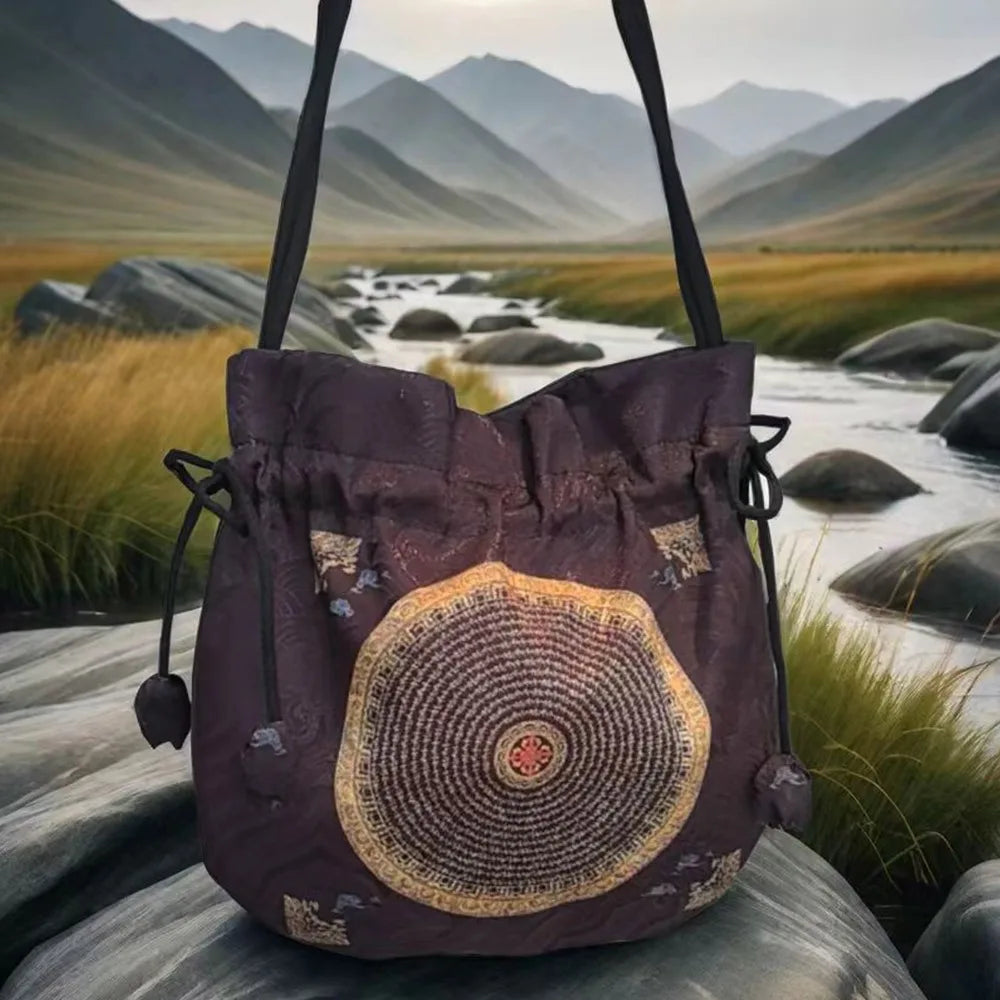 Silk Material Retro Handbags