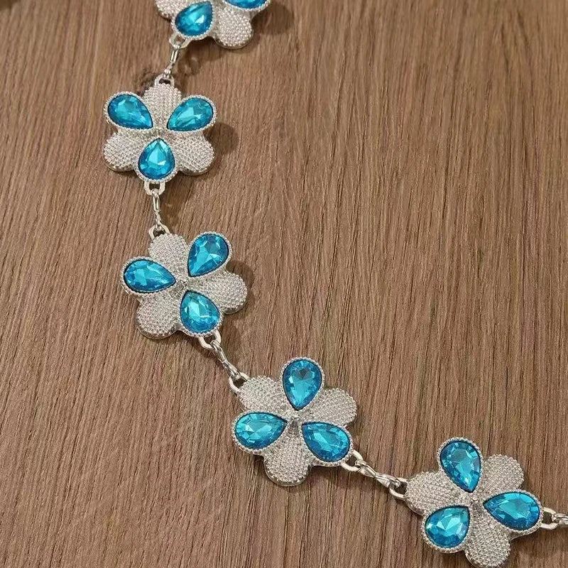 Women’s Rhinestone Flower Waist Chain