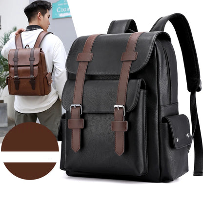 Men’s PU Leather Laptop Backpack