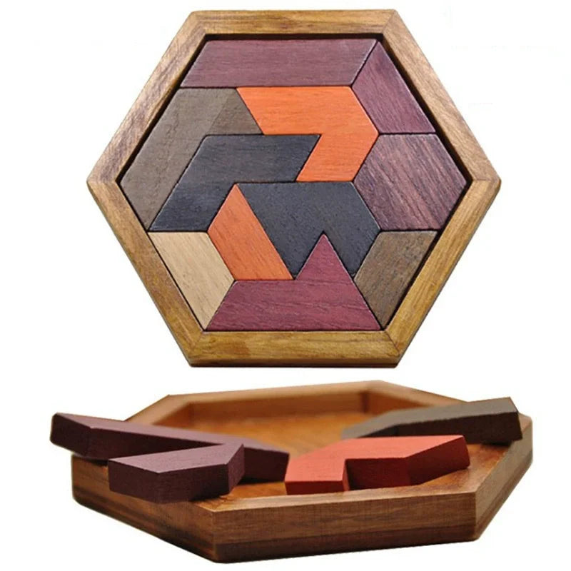 Wooden Geometric Shape Puzzle Board