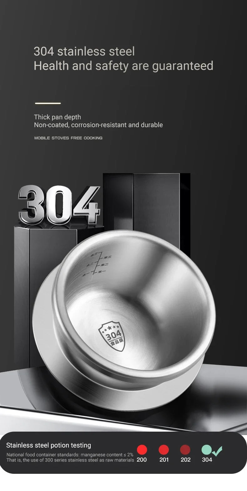Portable Stainless Steel Pressure Cooker