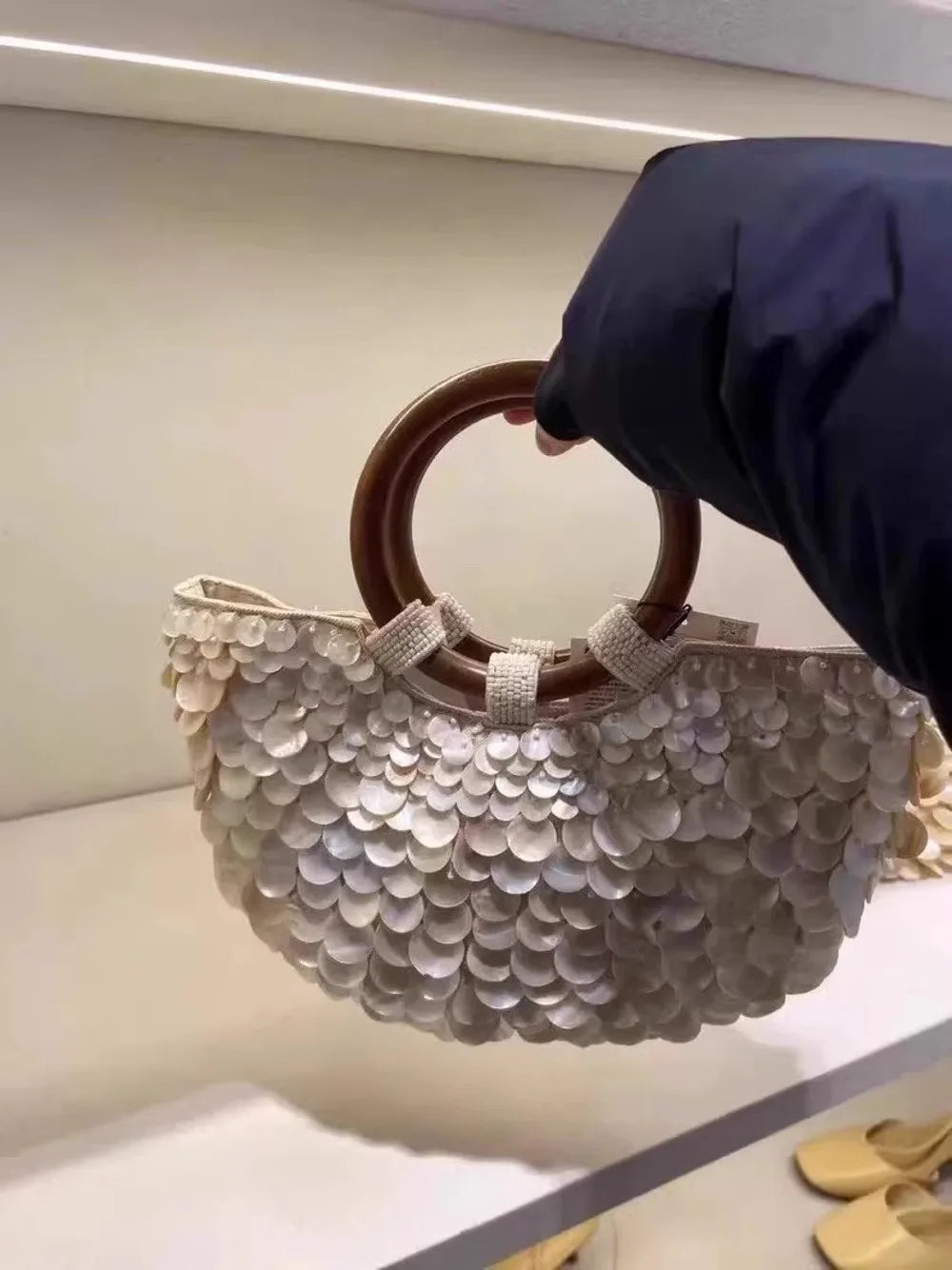 Handmade Seashell Beaded Bag