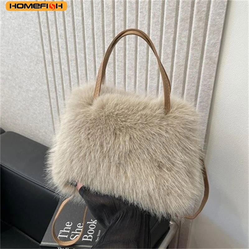Luxury Plush Faux Fur Shoulder & Crossbody Handbag