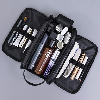 Travel PU Leather Toiletry Organizer Bag