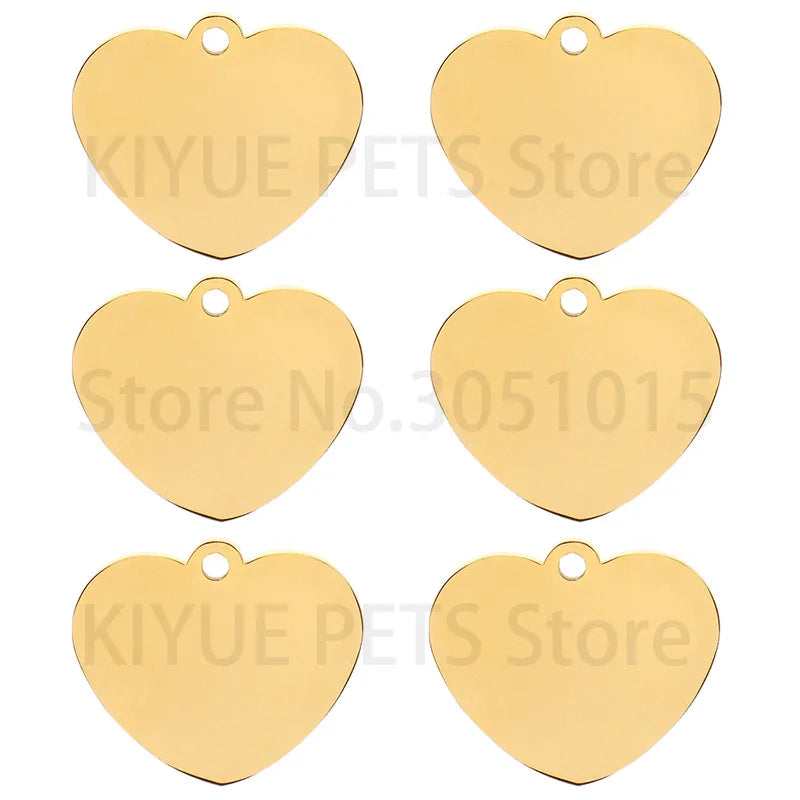 Heart-Shaped Stainless Steel Pet ID Tag Set