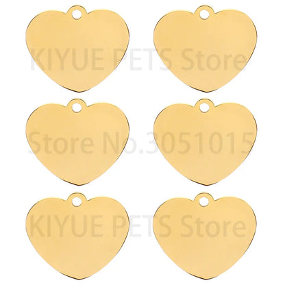 Heart-Shaped Stainless Steel Pet ID Tag Set