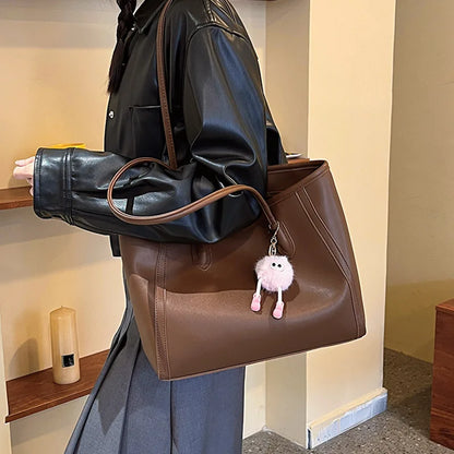 Solid Color Casual Tote Purse for Daily Use