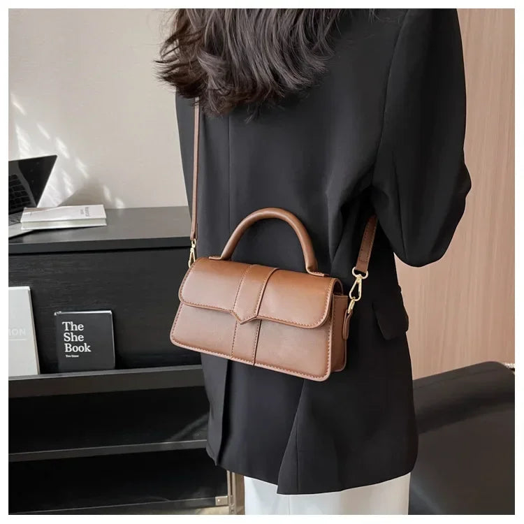 Vintage PU Leather Satchel Shoulder Bag