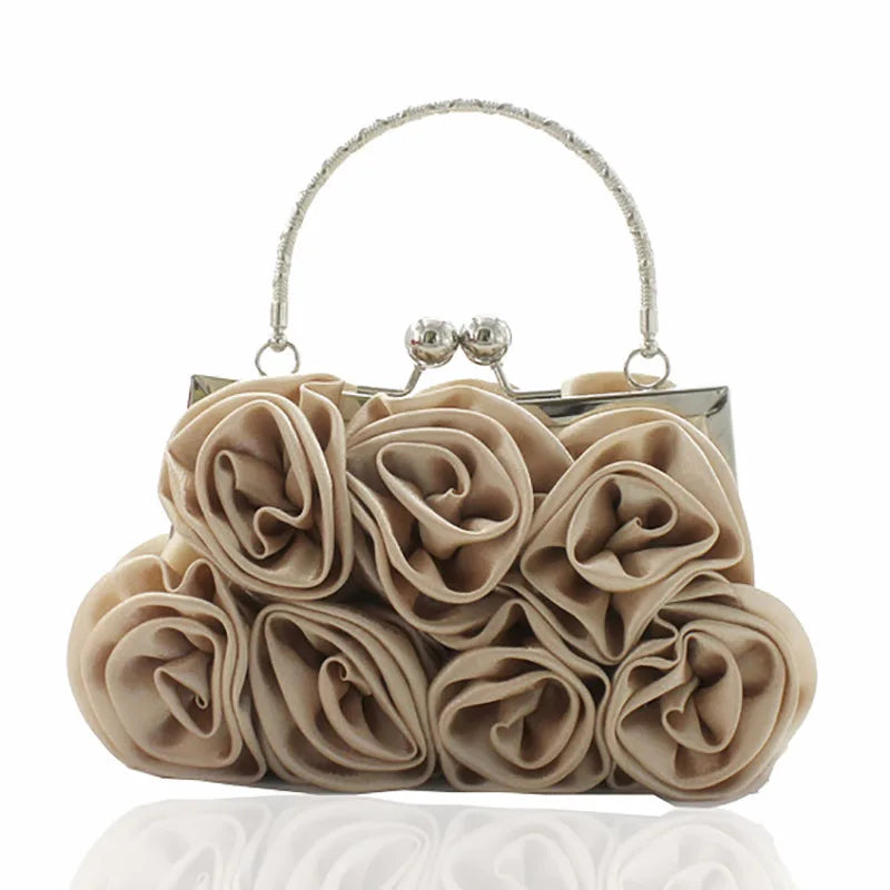 Rose Flower Evening Clutch Bag