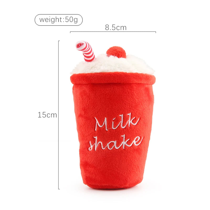 Food Shape Squeaky Plush Dog Toy