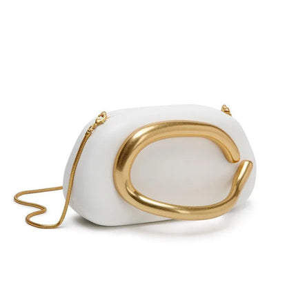 Oval Handle Box Crossbody Bag