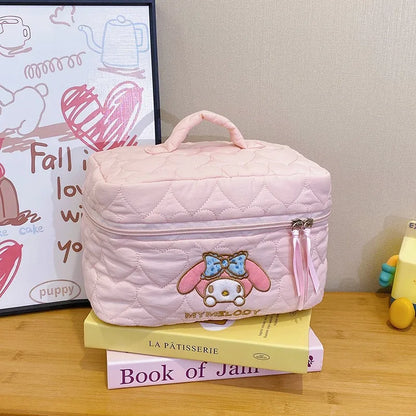 Hello Kitty Quilted Makeup Storage Bag
