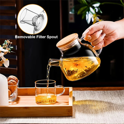 Large Capacity Heat-Resistant Glass Teapot