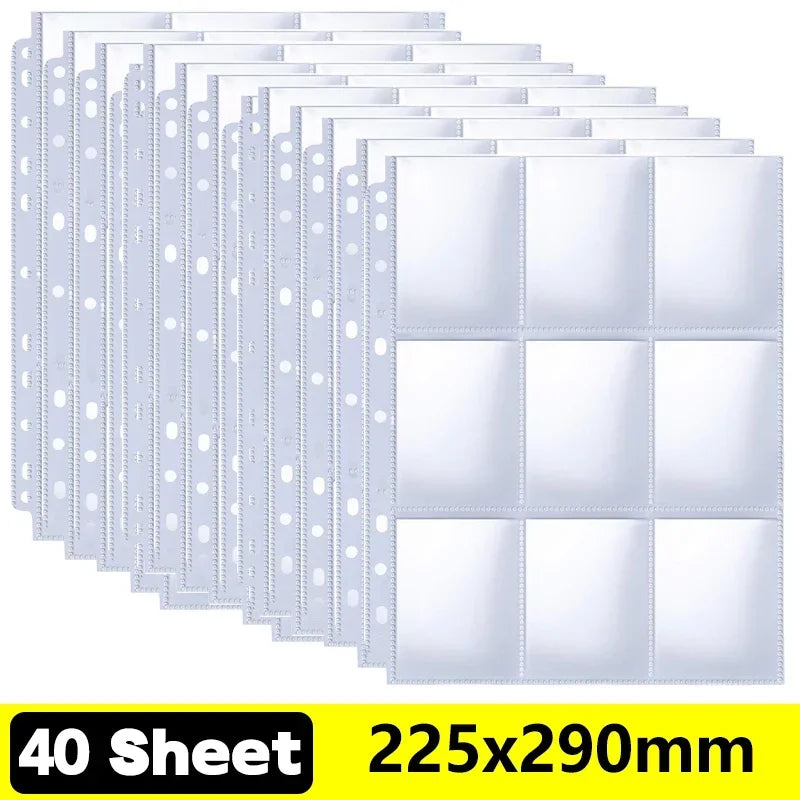 A4 9-Pocket Trading Card Binder Sleeves