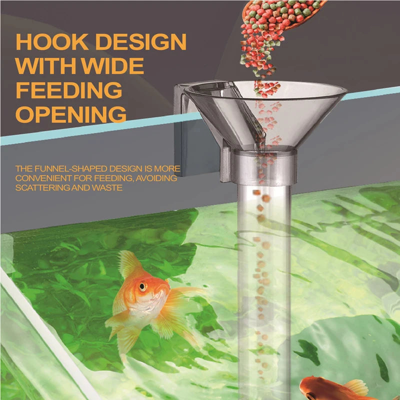 Telescopic Aquarium Feeding Tube with Floating Feeding Ring