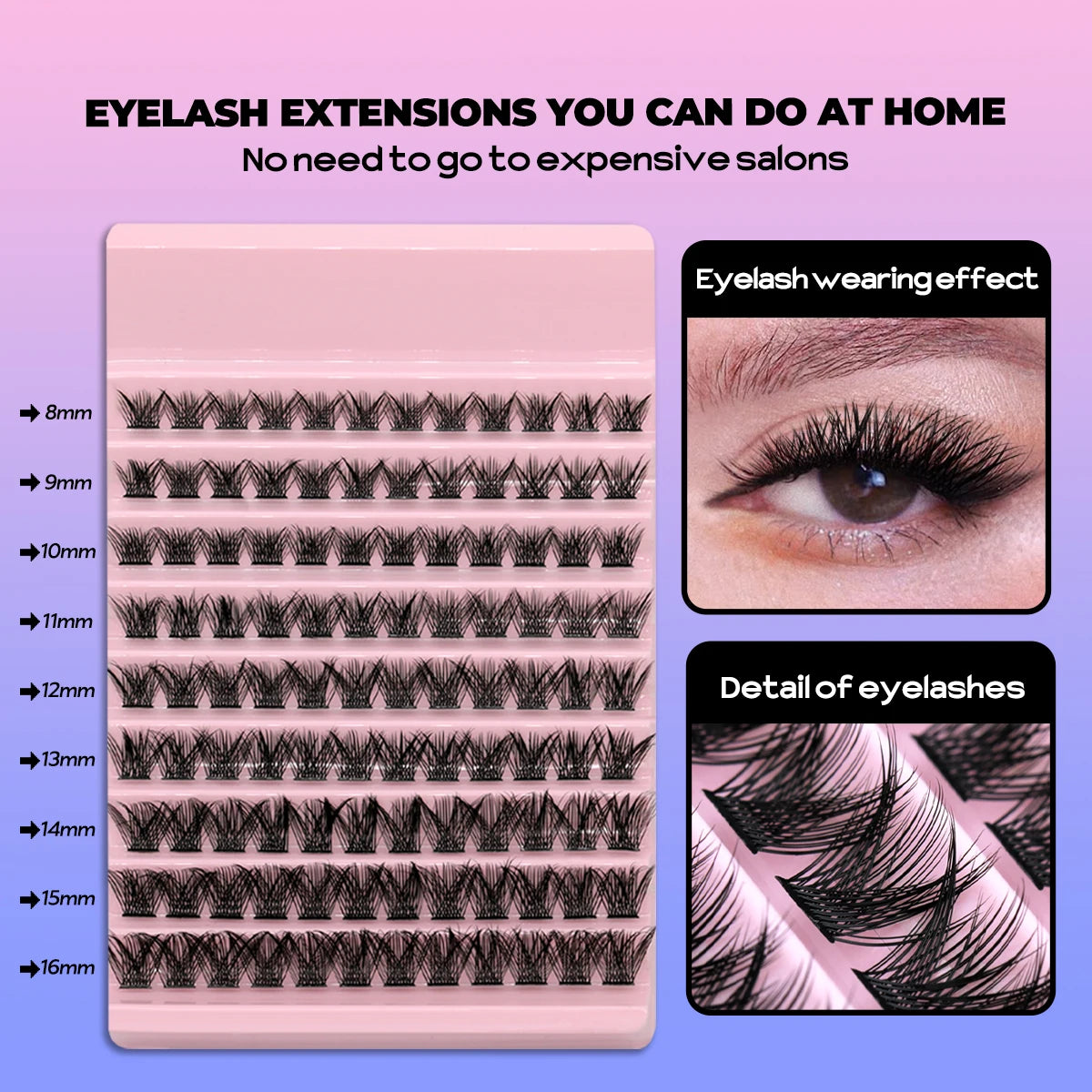 GROINNEYA DIY Natural Volume Cluster Lashes