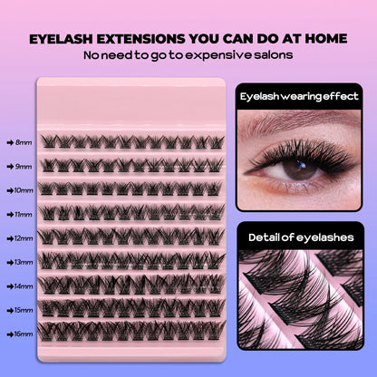 GROINNEYA DIY Natural Volume Cluster Lashes