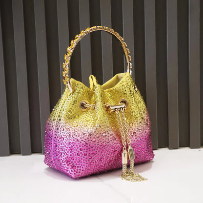 Luxury Rhinestone Bucket Evening Bag