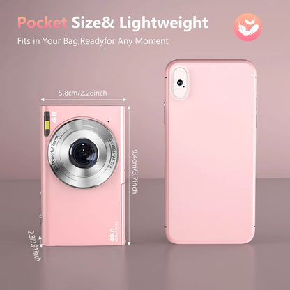 4K Autofocus Digital Camera with 48MP Photos & 2.8” IPS Screen