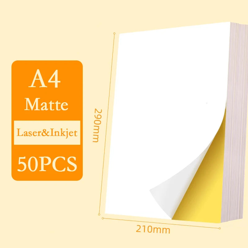 A4/A5 Self-Adhesive Sticker Paper Sheets for Printer