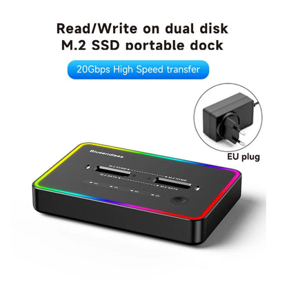 Dual M.2 NVMe & SATA SSD Docking Station with Offline Clone