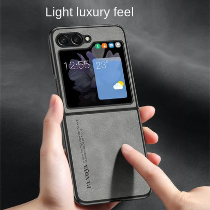 Lambskin Leather Cover for Samsung Galaxy Z Flip 6 5 Flip6  Flip5