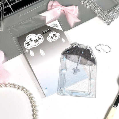 Cute Photocard Holder with Bow Keychain