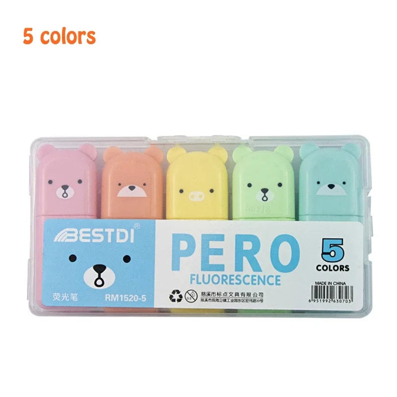 Cute Mini Pastel Highlighter Pen Set