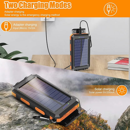 80000mAh Solar Power Bank with LED Flashlight