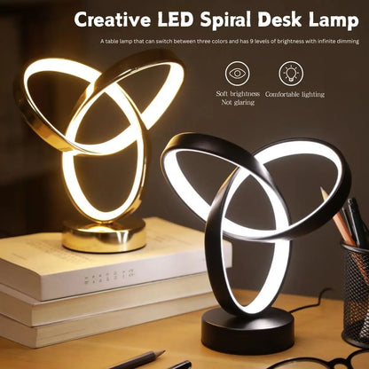 USB Modern Art Desk Lamp with Tri-Color Lighting