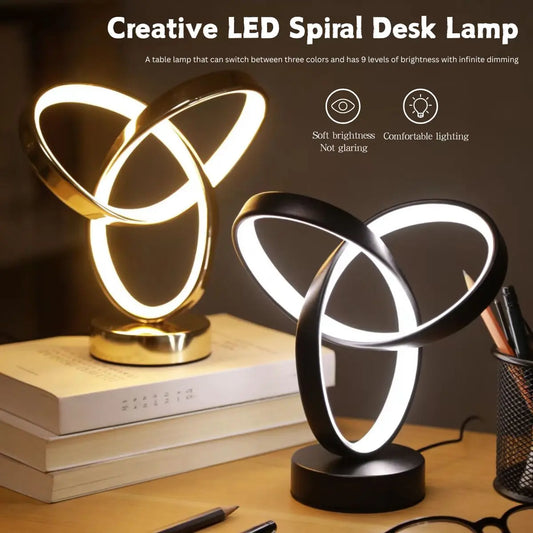 USB Modern Art Desk Lamp with Tri-Color Lighting