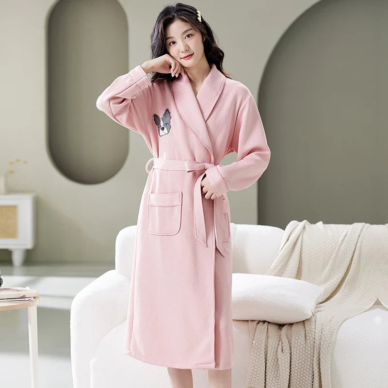 Women’s Cotton Quilted Bathrobe