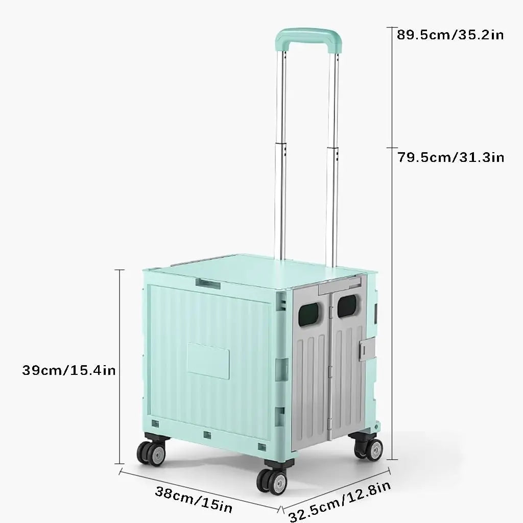 Foldable Camping Trolley Storage Box with Wheels