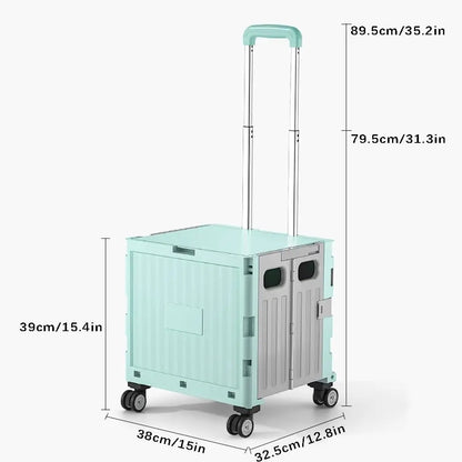 Foldable Camping Trolley Storage Box with Wheels
