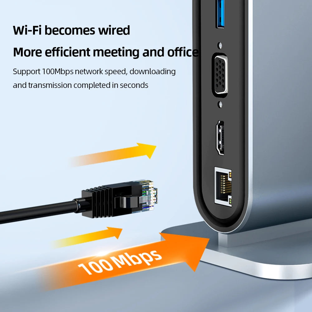 USB-C Docking Station – Up to 12-in-1 Hub