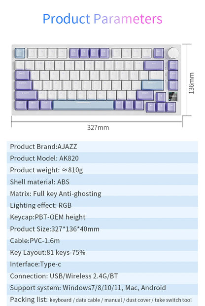 82-Key Hot-Swappable RGB Mechanical Keyboard for PC & Mac