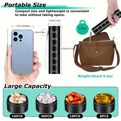 Aluminium Travel Pill Organizer