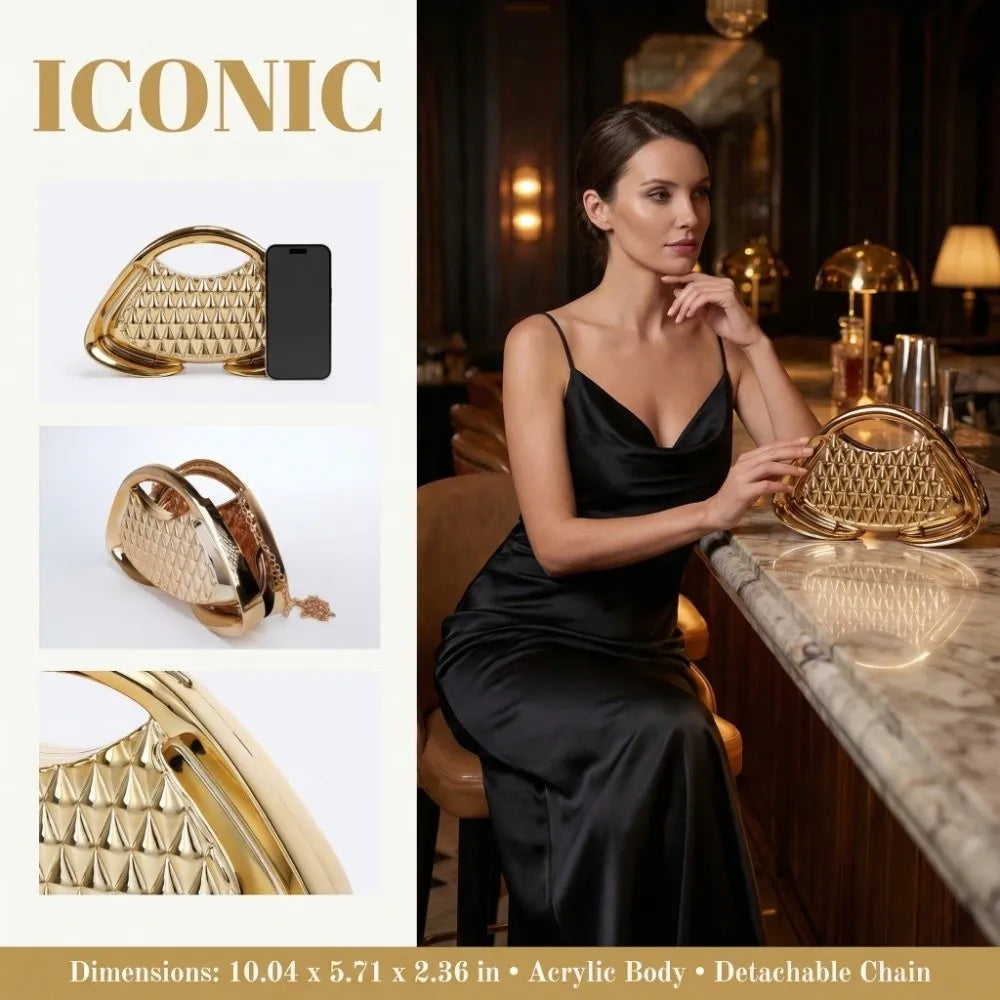 Luxury Acrylic Hard Shell Evening Clutch Bag
