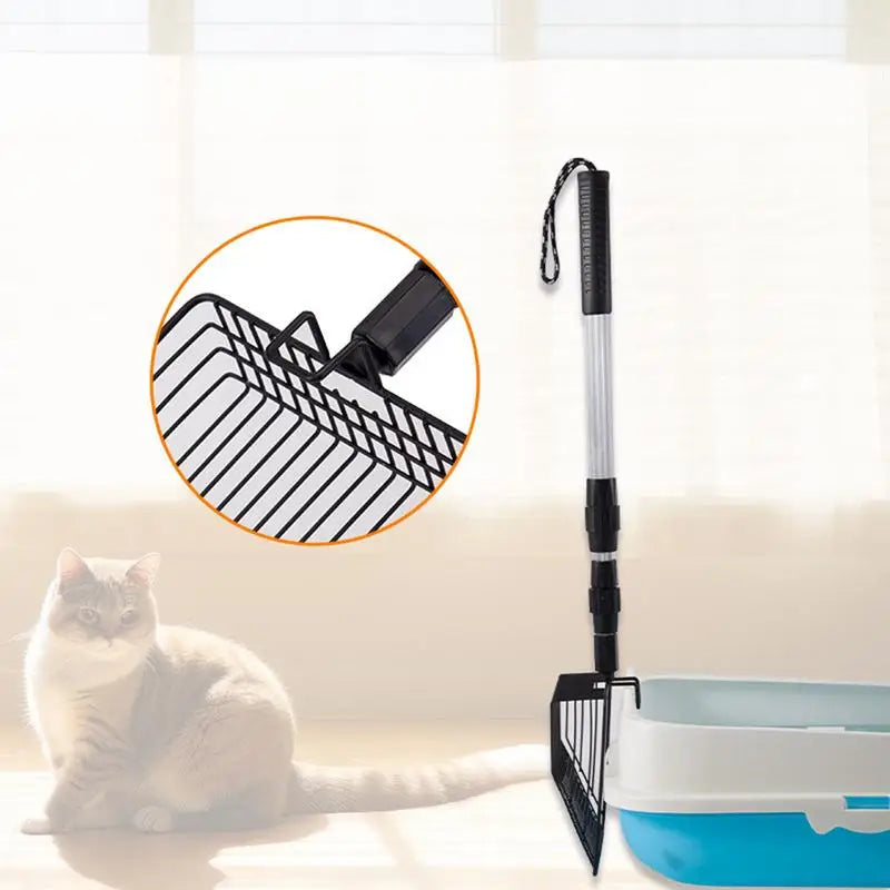 Extendable Metal Cat Litter Scoop with Long Handle