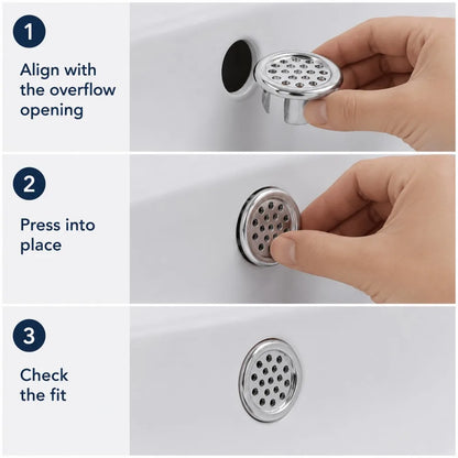 Chrome Basin Overflow Cover Insert