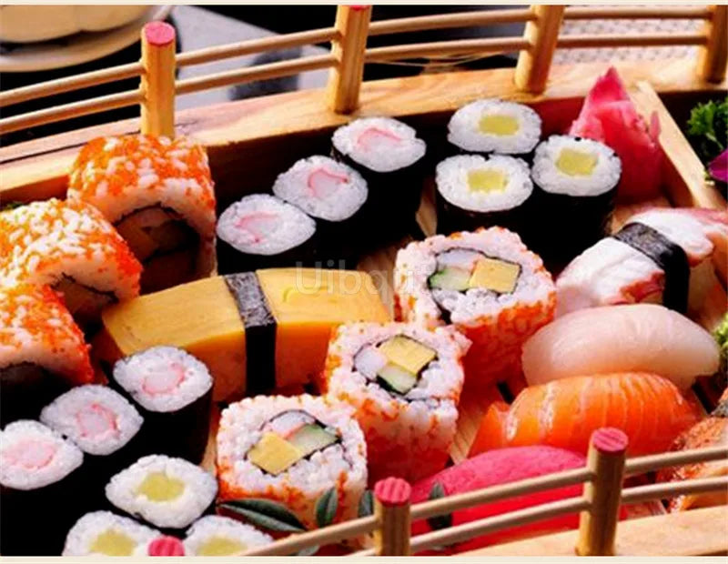 Japanese Wooden Sushi Bridge Serving Platter