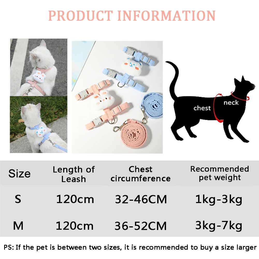 Breathable Adjustable Dog & Cat Harness with Leash Set
